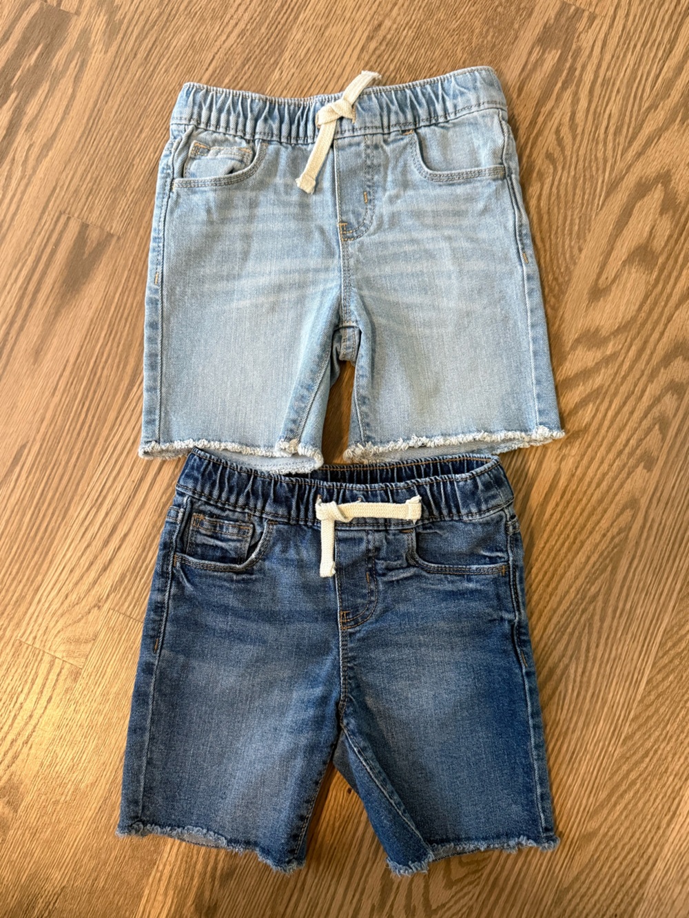 Old Navy Kids Denim Drawstring Shorts - Light Blue & Dark Blue 4T